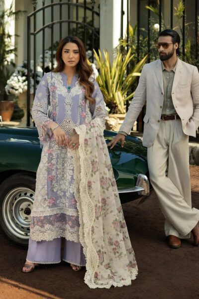 Kahf Premium - Luxury Embroidered Lawn Collection 2025 - KLR-01 Maeve