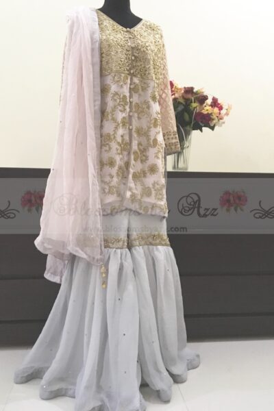 Gharara Dress With Dabka Work - Blossoms by Azz