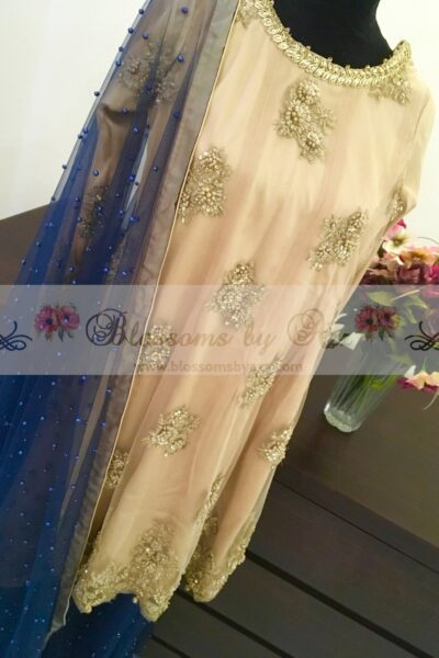 Royal Gold Net Dress - Blossoms by Azz