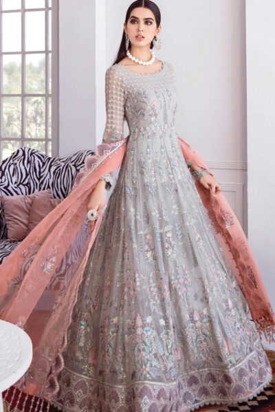 Afrozeh - Embroidered Chiffon Collection 2021 - Snow Glass