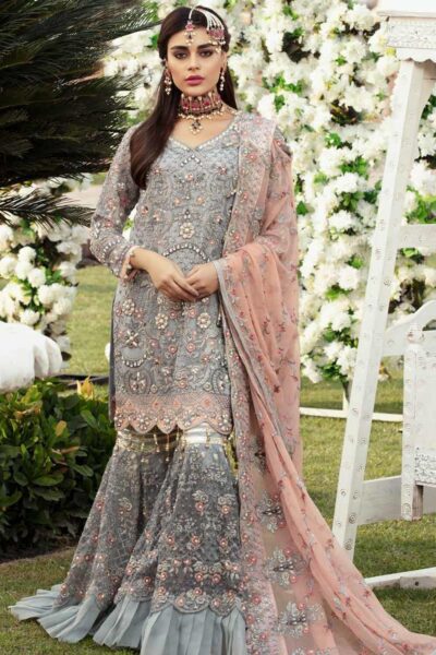 Emaan Adeel Embroidered Chiffon Stitched 3 Piece Suit EA19BC 204 - Bridal Collection - Blossoms by Azz