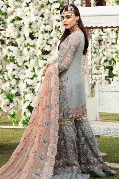 Emaan Adeel Embroidered Chiffon Stitched 3 Piece Suit EA19BC 204 - Bridal Collection - Blossoms by Azz