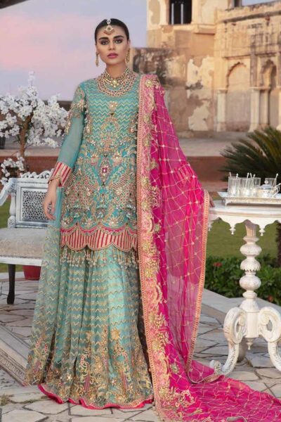 Emaan Adeel Embroidered Chiffon Stitched 3 Piece Suit EA19BC 206 - Bridal Collection - Blossoms by Azz