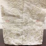 Straight Pants - Beige - Embroidered Cotton - Blossoms by Azz