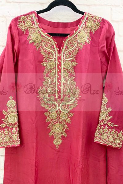 Pure Raw Silk Handwork Outfit - Blossoms by Azz