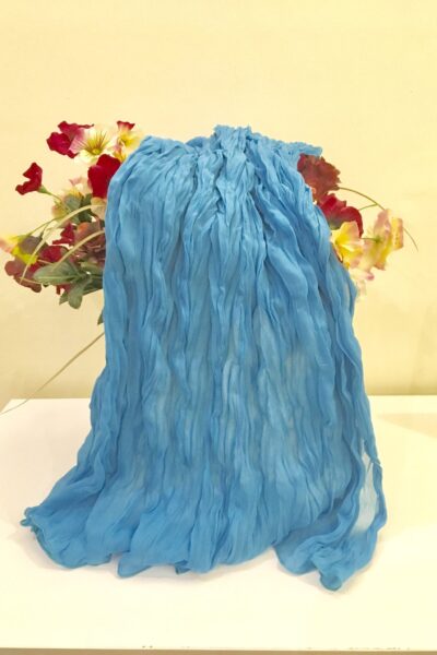 Sky Blue Chiffon Crushed Dupatta - Blossoms by Azz
