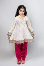 Banarsi Chiffon Angrakha Dress for Girls - Blossoms by Azz
