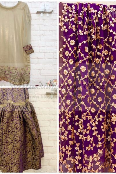 Gota & Resham Work Gharara Outfit - Blossoms by Azz