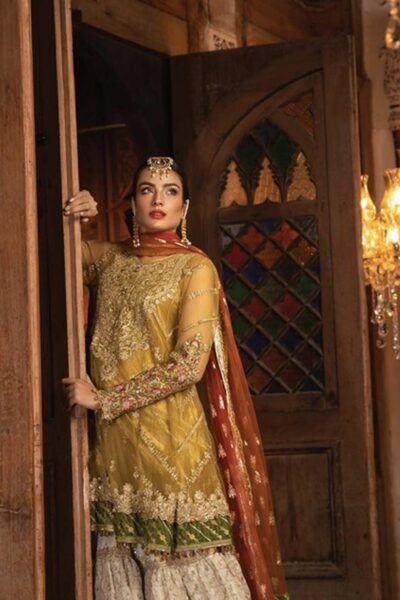 Maria B Embroidered Zari Net Stitched 3 Piece Suit MB19HE 1708 - Eid Collection - Blossoms by Azz