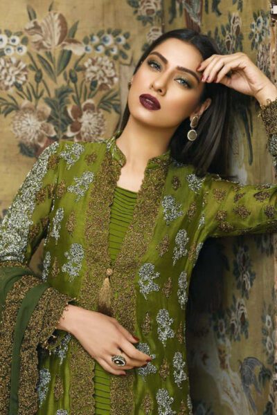 Asim Jofa Embroidered Chiffon Stitched 3 Piece Suit AJ18-F2 3A - Signature Embroidered Collection - Blossoms by Azz