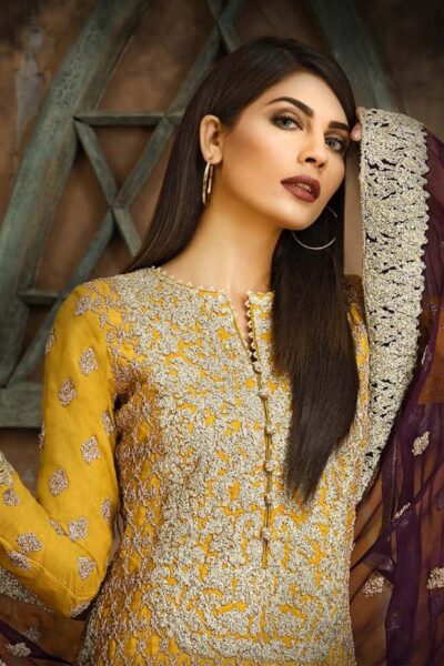 Asim Jofa Embroidered Chiffon Stitched 3 Piece Suit AJ18-F2 4B - Signature Embroidered Collection - Blossoms by Azz
